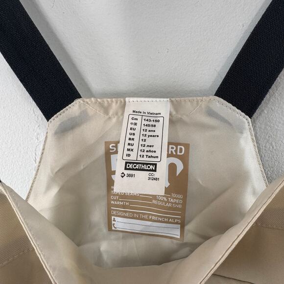 DECATHLON Dreamscape SNB BIB 500 Beige Girls Jumpsuit Salopettes Size 12 NEW - Picture 4 of 11